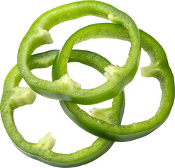 Overlapping green pepper rings