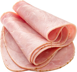 Rolled ham slices arranged in a spiral