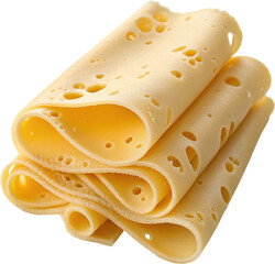 Rolled Swiss cheese slices with delicate curls