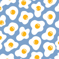 Fototapeta premium fried eggs seamless pattern