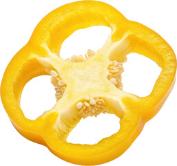 Sliced yellow bell pepper ring