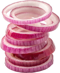Stacked red onion rings