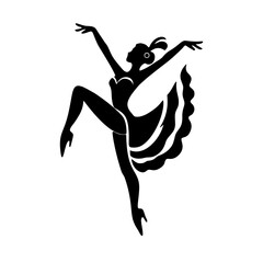 cancan dancer pose silhouette vector