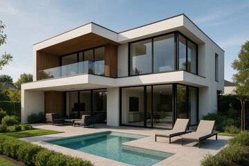 Modern luxury home with pool