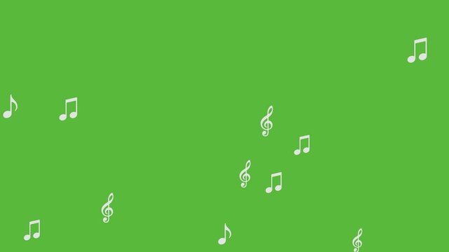 Music note melody of song voice singer sound artist note music symphonic melodic on green screen video overlay.
