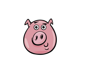 A Whimsical Cartoon Pig Face Illustration With A Big Snout