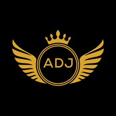 Initial ADJ Letter Linked Logo for business and company identity. Modern ADJ Letter Logo Vector Template with modern trendy golden logo.
