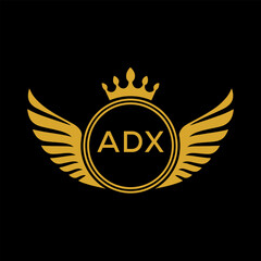 Initial ADX Letter Linked Logo for business and company identity. Modern ADX Letter Logo Vector Template with modern trendy golden logo.
