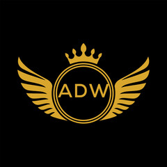 Initial ADW Letter Linked Logo for business and company identity. Modern ADW Letter Logo Vector Template with modern trendy golden logo.
