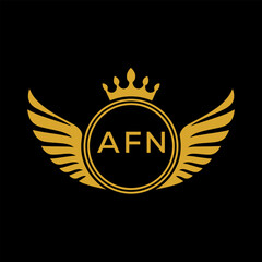 Naklejka premium Initial AFN Letter Linked Logo for business and company identity. Modern AFN Letter Logo Vector Template with modern trendy golden logo. 