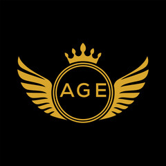 Initial AGE Letter Linked Logo for business and company identity. Modern AGE Letter Logo Vector Template with modern trendy golden logo.
