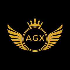 Initial AGX Letter Linked Logo for business and company identity. Modern AGX Letter Logo Vector Template with modern trendy golden logo.
