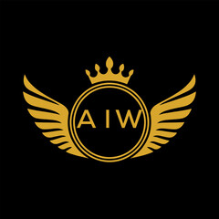 Initial AIW Letter Linked Logo for business and company identity. Modern AIW Letter Logo Vector Template with modern trendy golden logo.
