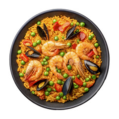 Fototapeta premium Single Plate of Paella, Cut Out