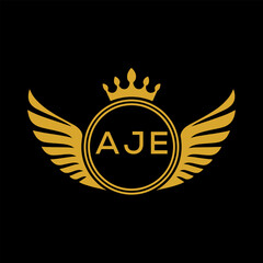 Initial AJE Letter Linked Logo for business and company identity. Modern AJE Letter Logo Vector Template with modern trendy golden logo.
