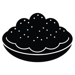 Round Fried Snack Vector – Deep-Fried Indian or Middle Eastern Street Food Icon

