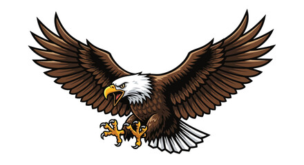 Fototapeta premium Majestic American Bald Eagle with Wings Spread in Flight