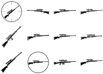 Sniper Silhouette Vector Illustration Rifle in Tactical Pose