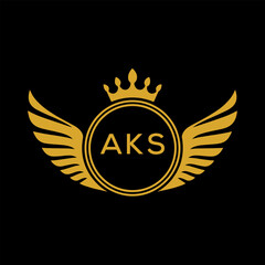 Initial AKS Letter Linked Logo for business and company identity. Modern AKS Letter Logo Vector Template with modern trendy golden logo.
