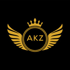 Fototapeta premium Initial AKZ Letter Linked Logo for business and company identity. Modern AKZ Letter Logo Vector Template with modern trendy golden logo. 
