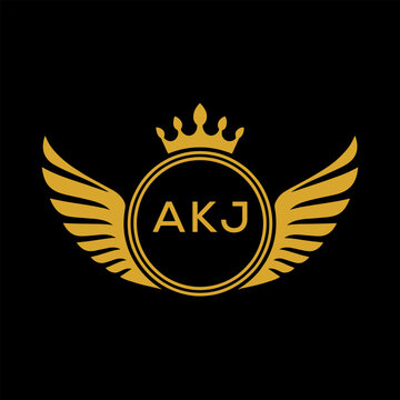Initial AKJ Letter Linked Logo for business and company identity. Modern AKJ Letter Logo Vector Template with modern trendy golden logo.
