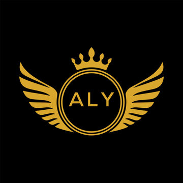 Initial ALY Letter Linked Logo for business and company identity. Modern ALY Letter Logo Vector Template with modern trendy golden logo.
