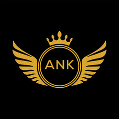 Initial ANK Letter Linked Logo for business and company identity. Modern ANK Letter Logo Vector Template with modern trendy golden logo.
