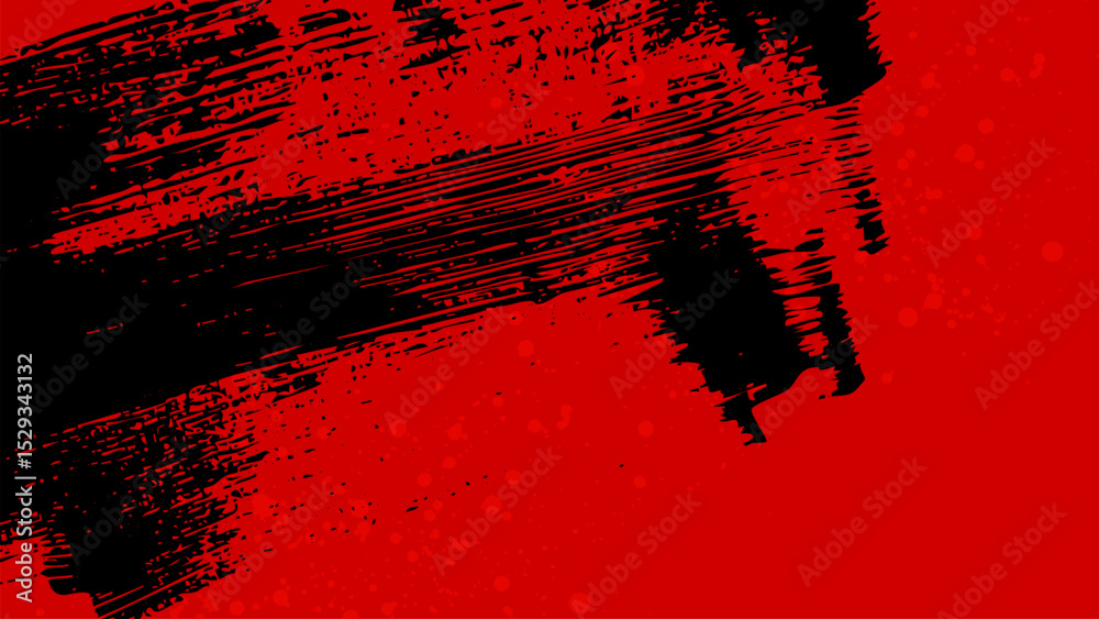 Wall mural red background with some diagonal black brush strokes in some areas.