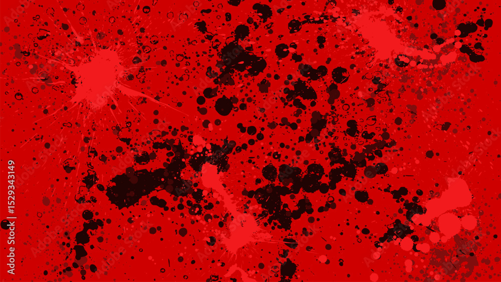 Canvas Prints red background with black drops scattered all over the area.