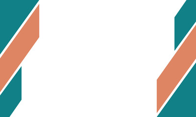 Modern diagonal abstract background with teal and orange geometric stripes framing a clean white center. Perfect for flyers, digital templates, business cards, or presentation slides.