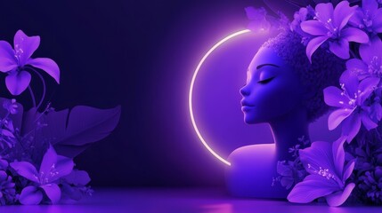 Vibrant purple vector background with glowing light effects and abstract illumination elements for futuristic digital art, technology wallpapers, and modern graphic design projects