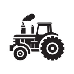 Obraz premium High-Quality black and white Tractor icon Vector Illustrations for Farm and Agriculture Design