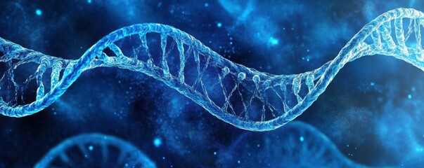 A blue DNA genome poster