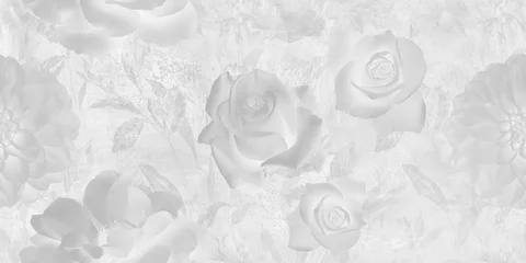 Grey roses seamless pattern. Vintage background. © Vidal
