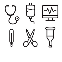 icons related to hospitals and health