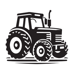 Obraz premium High-Quality black and white Tractor icon Vector Illustrations for Farm and Agriculture Design