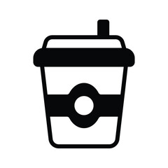 A filled style icon showing takeaway coffee mug