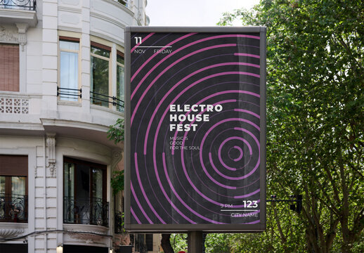 Blank Mockup urban panel Billboard in an Urban Area