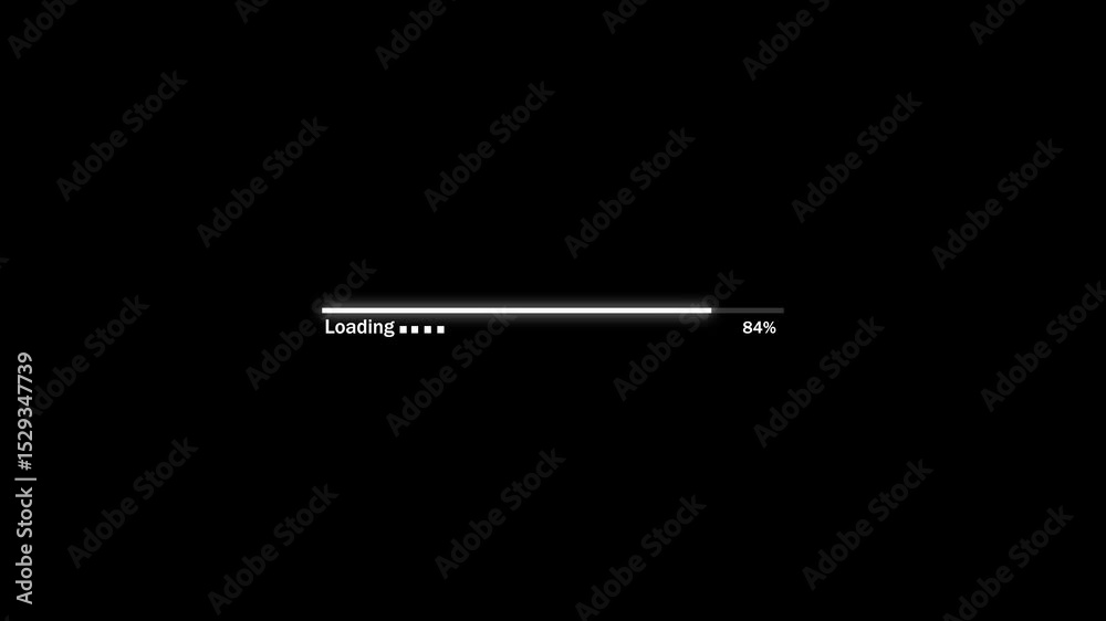 Poster loading bar animation shows progress bar filling. progress bar moves to indicate loading status.anim