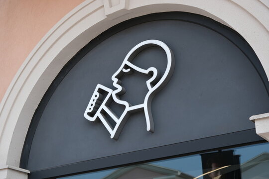 Shanghai,China-April 5th 2025: HEYTEA brand company logo on store