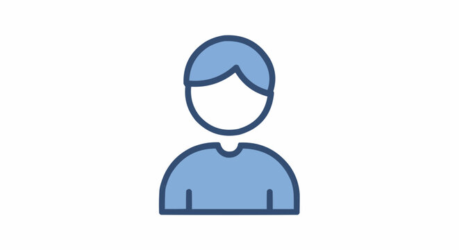 Blue man icon symbolizing business communication and customer support
