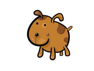 A Cartoon Dog with Brown Fur in Animated Style