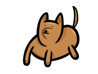 Animated Cartoon Dog Isolated On Black Background Character Design Graphic