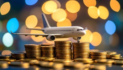 Airplane on Coin Stacks with Travel Cost.