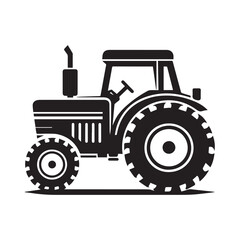 High-Quality black and white Tractor icon Vector Illustrations for Farm and Agriculture Design