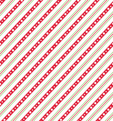 Seamless Red Green White Stripes For Christmas Paper Gift Wrap And Fabric Print