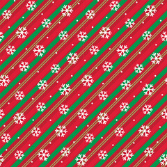 Seamless Stripes Pattern With Snowflakes For Christmas Paper Gift Wrap And Fabric Print
