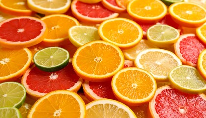 Citrus Fruit Slices Background.