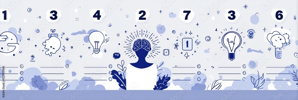 Poster Steps to Effectively Manage Anxiety Through a Clear and Minimalistic Infographic With Space for Personal Notes and Helpful Icons