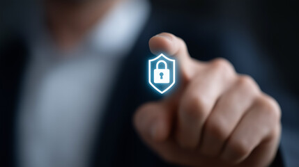 Futuristic Interface with Holographic Padlocks and Firewall Icons Representing Encrypted Access, cybersecurity, data protection, digital shield, secure access, encrypted connection, firewall defense, 